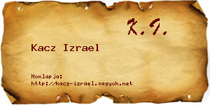 Kacz Izrael névjegykártya